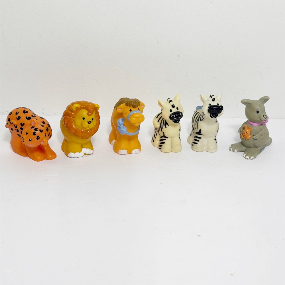 Fisher-Price Little People Zoo Animals Figures Lot of 6 Lion Zebra Camel Vintage